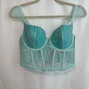 Victoria's Secret Blue Lace Bra with Underwire Support